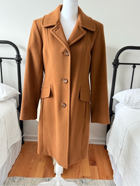Anne Klein Jackets & Blazers - Anne Klein Camel Single-Breasted Wool-Cashmere Blend  Coat